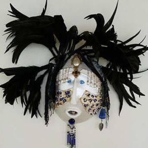Real raven feathers /Mask